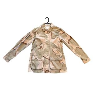 Anthropologie Desert Camo Distressed Cargo Utility Jacket Womens Small